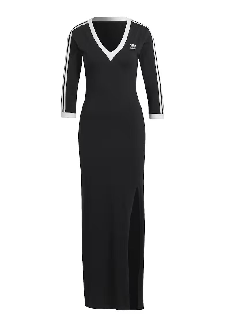adidas Originals Rochie maxi cu model cu slit Adicolor Classics - Alb/Negru