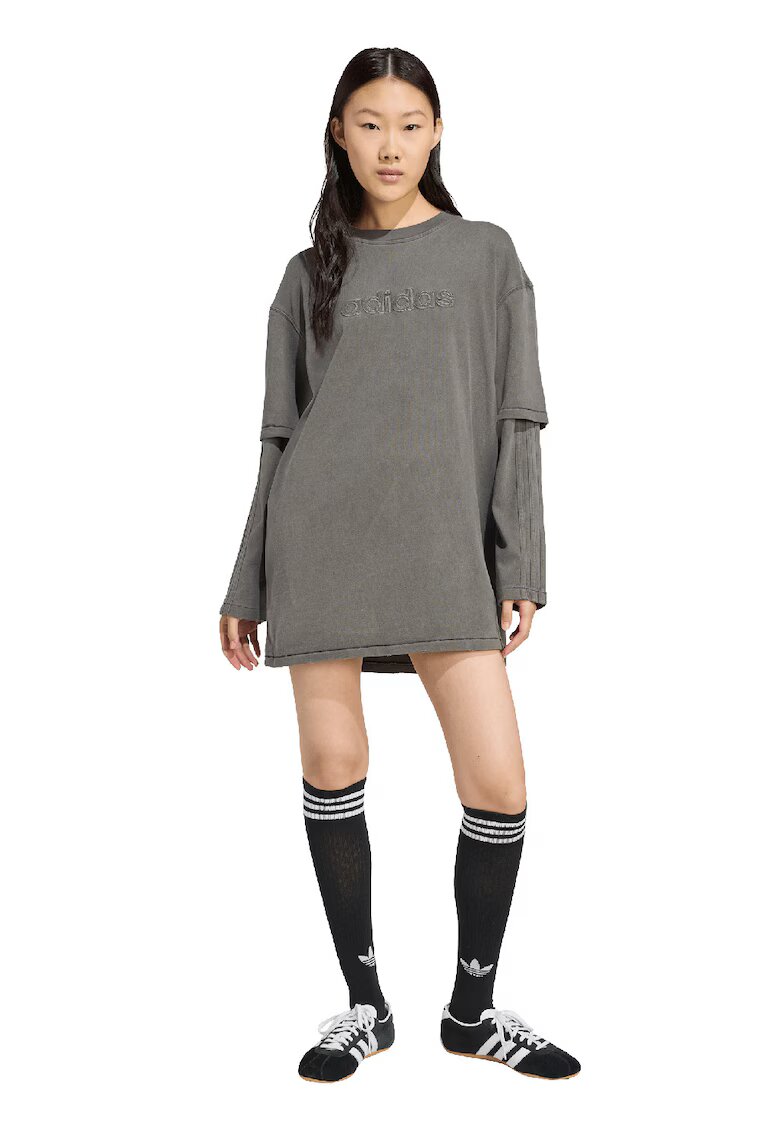 adidas Originals Rochie scurta lejera cu aspect 2-in-1 - Gri inchis