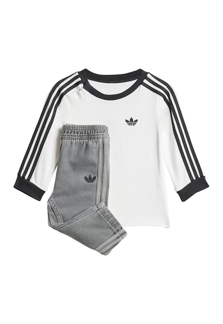 adidas Originals Set de bluza si pantaloni cu detalii logo - Alb/Negru
