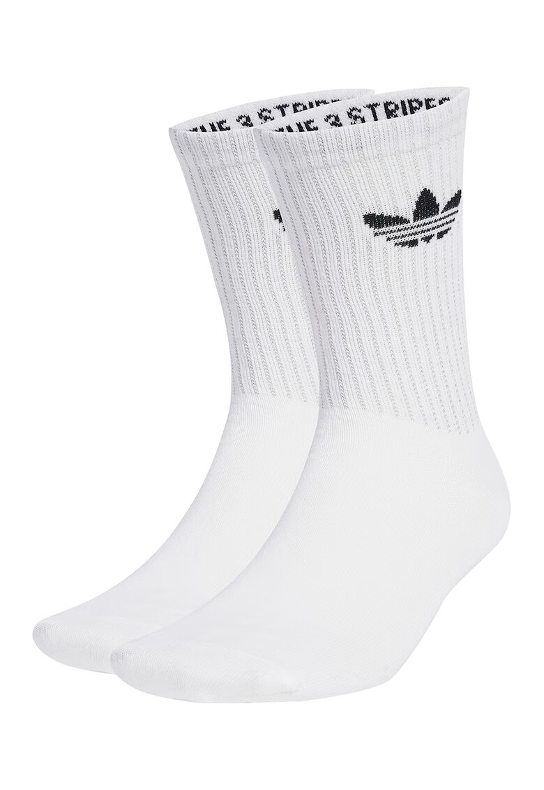 adidas Originals Set de sosete lungi unisex - 2 perechi - Alb/Negru