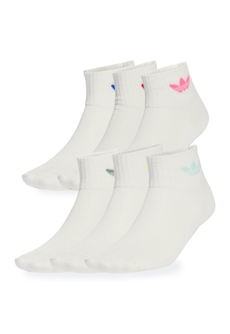 adidas Originals Set de sosete scurte - 6 perechi - Alb
