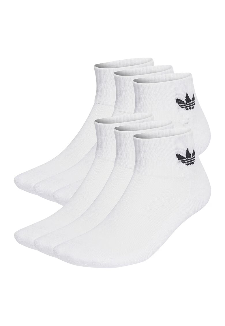 adidas Originals Set de sosete scurte unisex Daily Essentials - 6 perechi - Alb