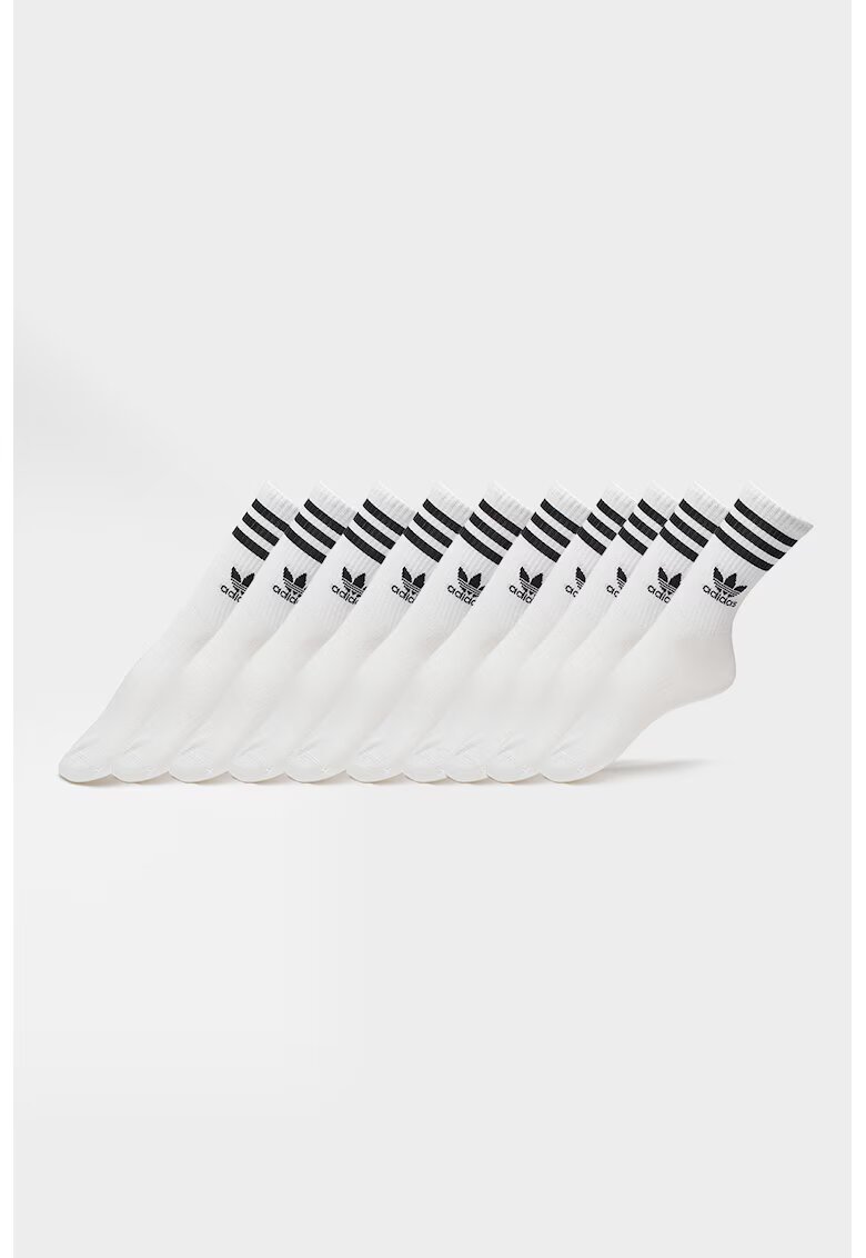 adidas Originals Set de sosete unisex cu logo - 5 perechi - Alb