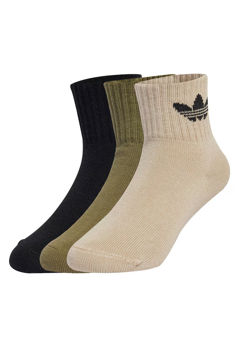 adidas Originals Set trei perechi de sosete - Maro/Bej/Kaki