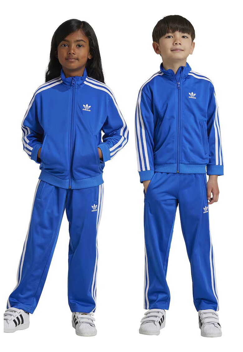 adidas Originals Trening cu fermoar si detalii logo Firebird - Alb/Albastru royal