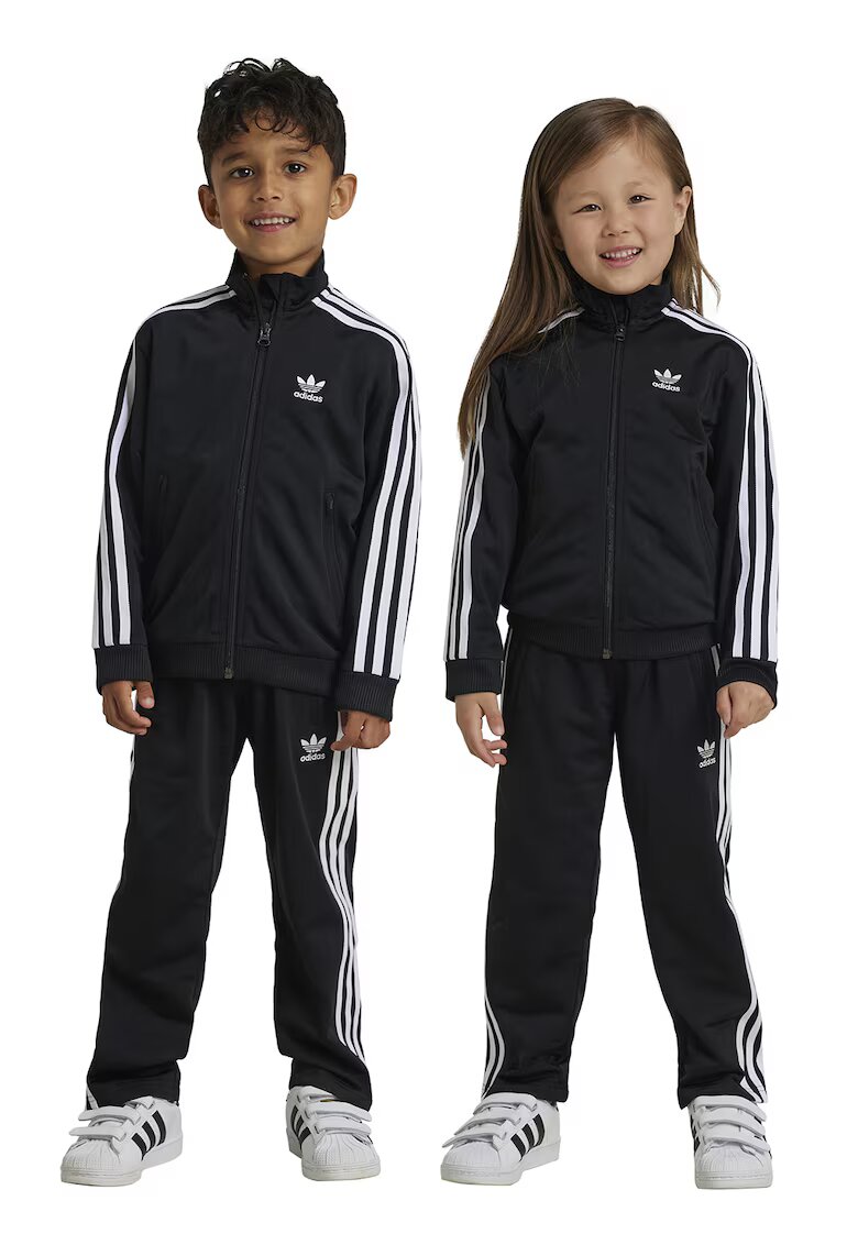 adidas Originals Trening cu fermoar si detalii logo Firebird - Negru/Alb optic