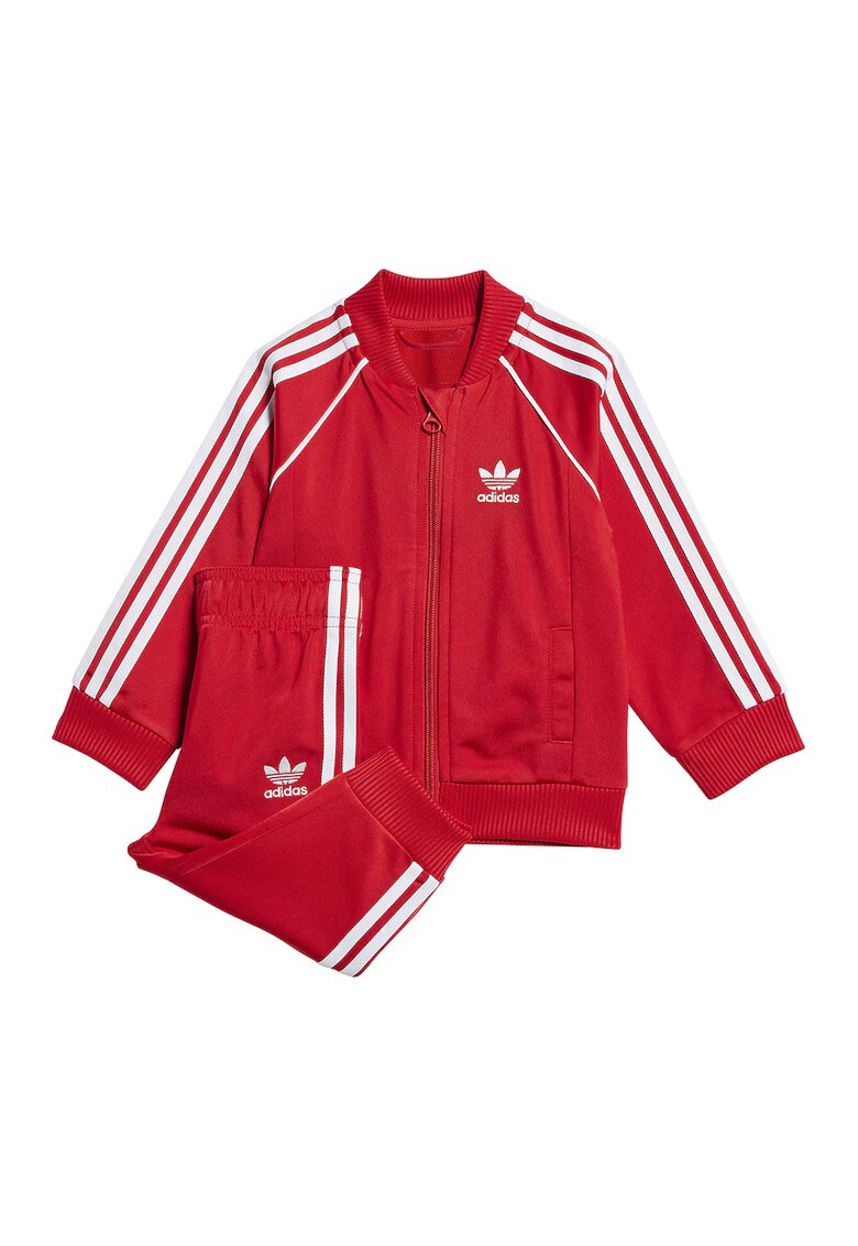 adidas Originals Trening cu imprimeu logo si talie elastica - Alb/Coral