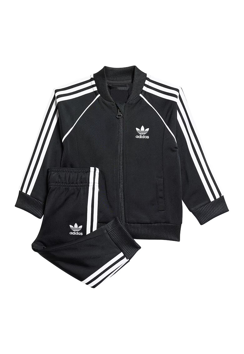 adidas Originals Trening cu imprimeu logo si talie elastica - Alb/Negru