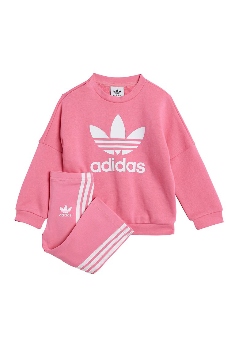 adidas Originals Trening lejer cu imprimeu logo - Alb/Roz deschis