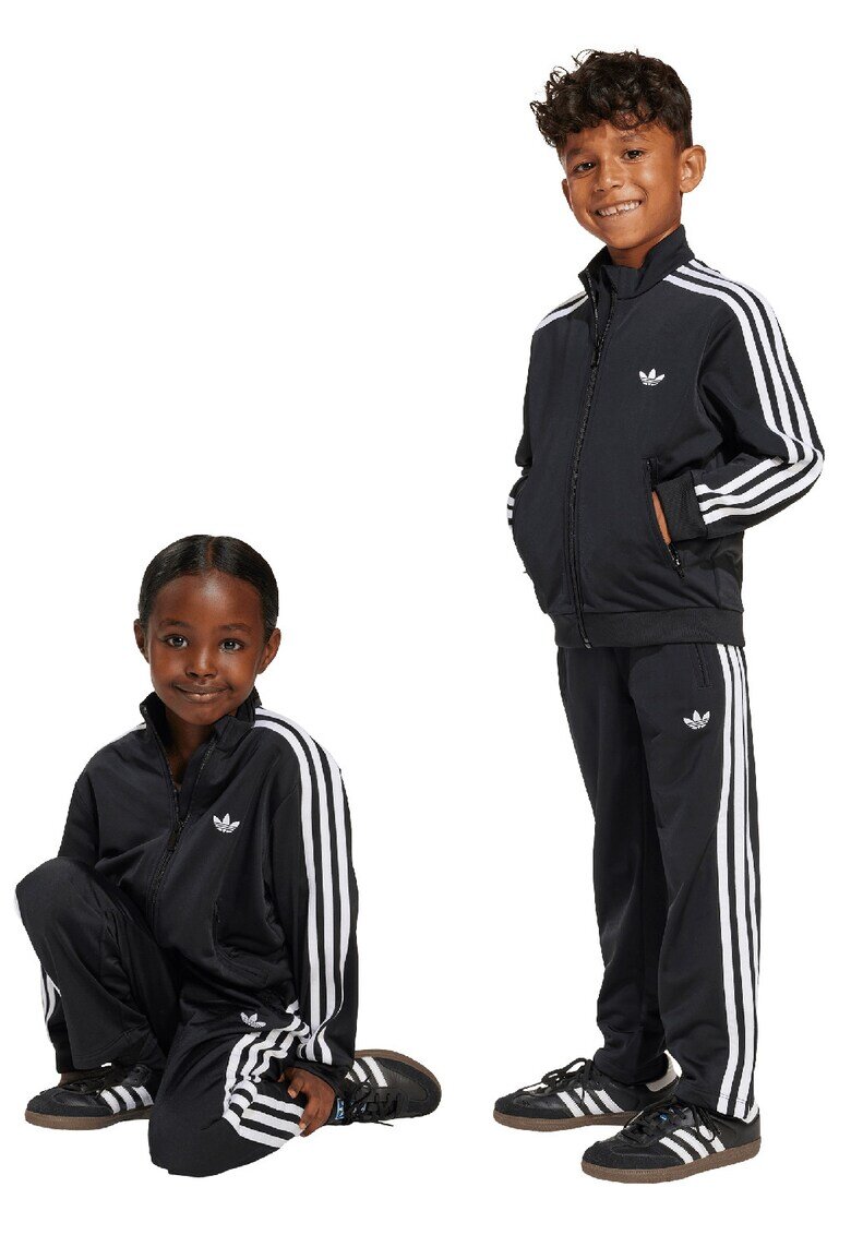 adidas Originals Trening regular fit cu fermoar si benzi contrastante - Alb/Negru