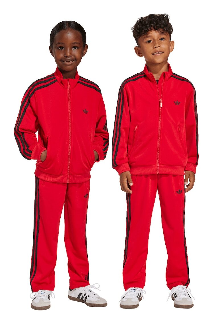 adidas Originals Trening regular fit cu fermoar si benzi contrastante - Rosu/Negru