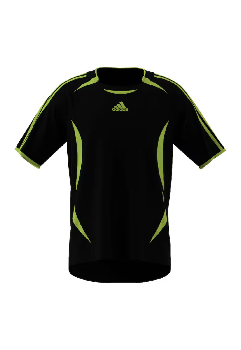 adidas Originals Tricou cu decolteu la baza gatului si garnituri contrastante - Verde/Negru