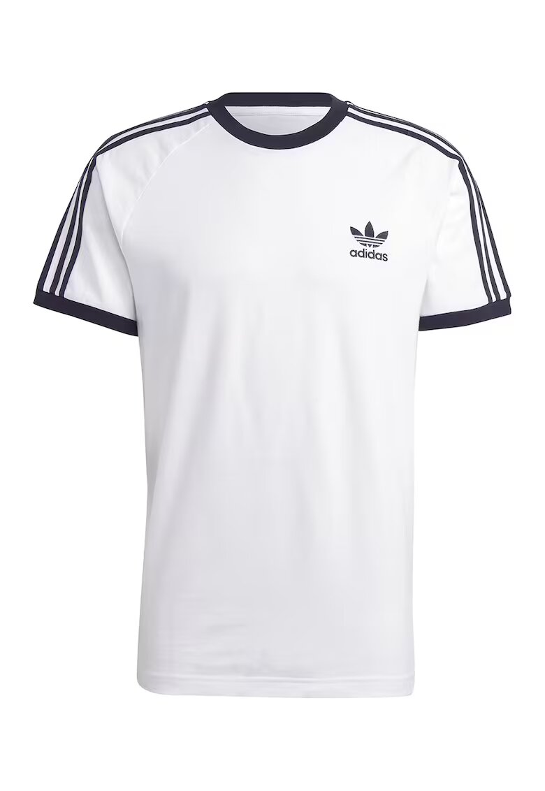 adidas Originals Tricou cu decolteu la baza gatului si maneci raglan - Negru/Alb optic