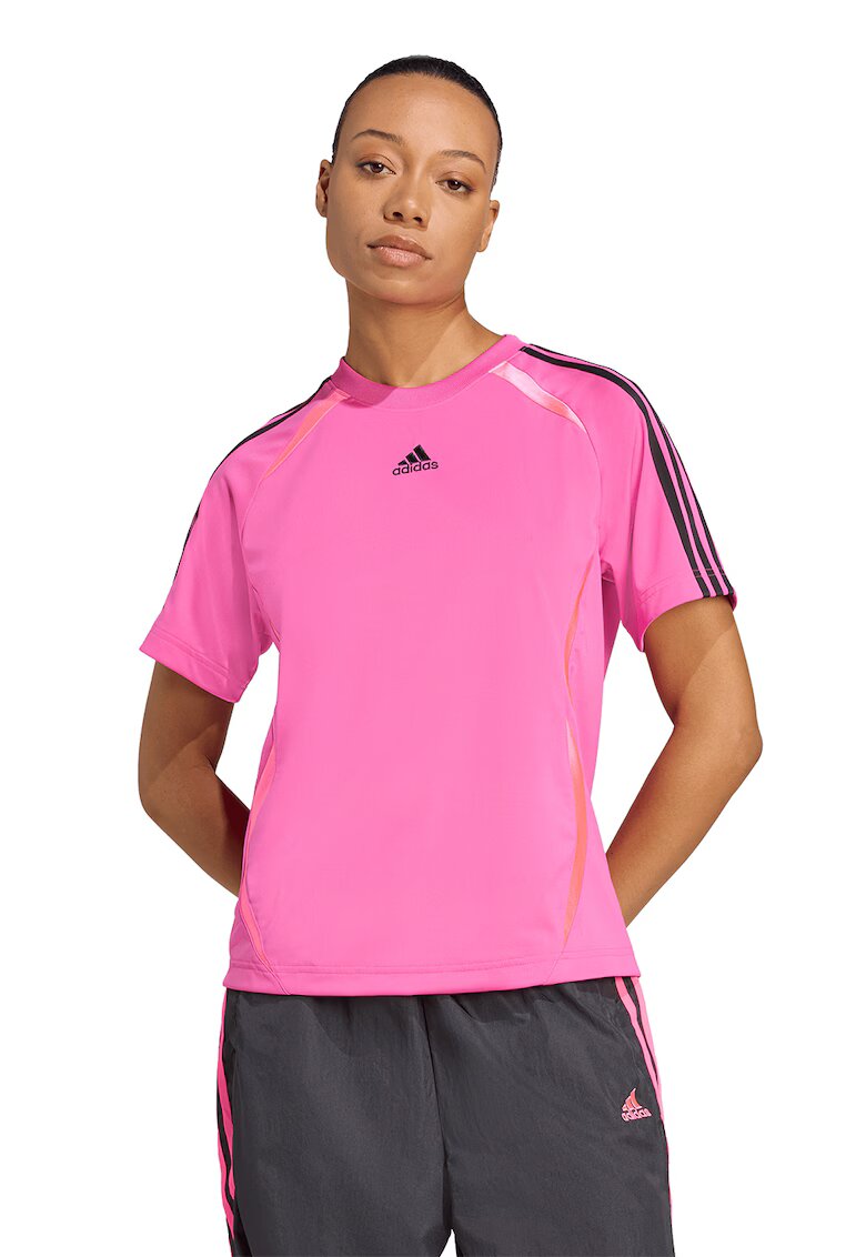 adidas Originals Tricou cu maneci raglan TeamGeist - Negru/Roz deschis