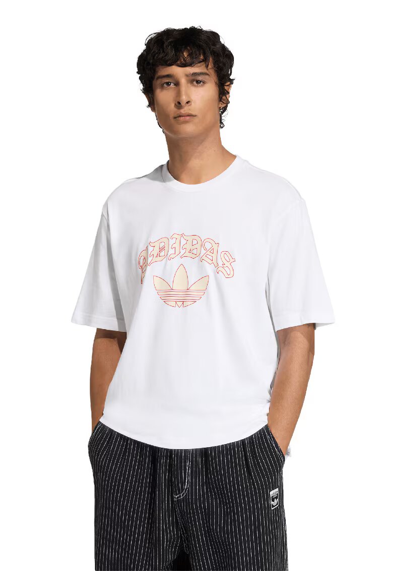 adidas Originals Tricou de bumbac cu imprimeu logo - Alb