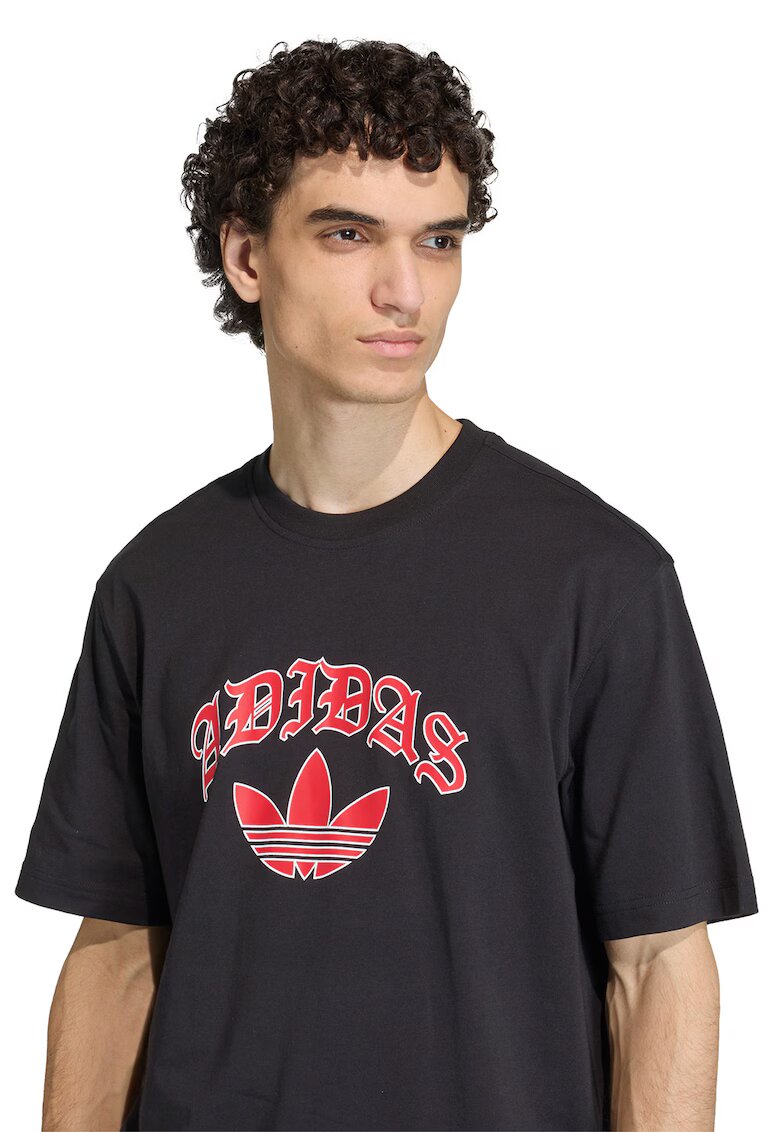 adidas Originals Tricou de bumbac cu imprimeu logo - Rosu/Negru