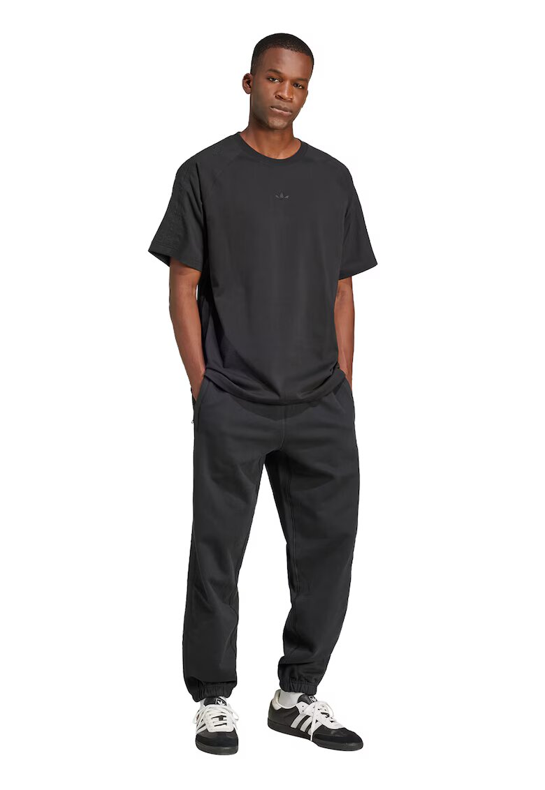 adidas Originals Tricou lejer din bumbac cu maneci raglan Essentials - Negru stins