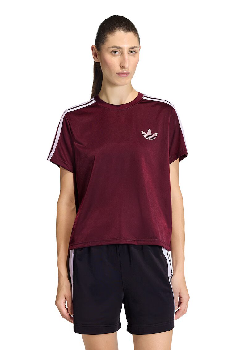 adidas Originals Tricou lejer Firebird - Visiniu/Alb murdar