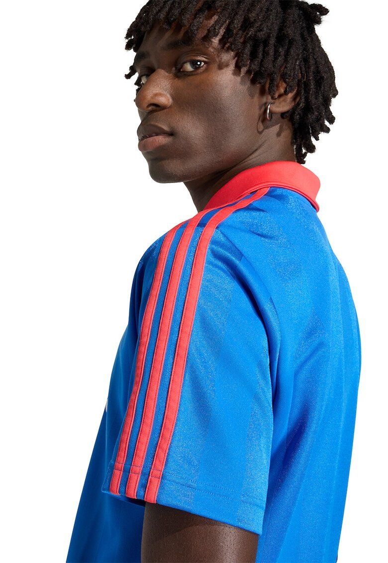 adidas Originals Tricou polo cu logo - Rosu/Albastru royal