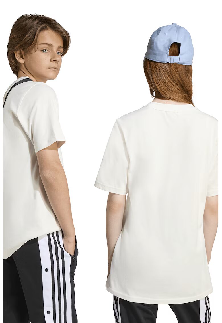 adidas Originals Tricou regular fit cu decolteu la baza gatului - Negru stins/Alb murdar
