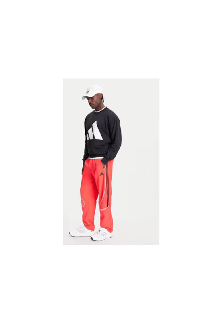 adidas Pantaloni de trening cu dungi contrastante si logo