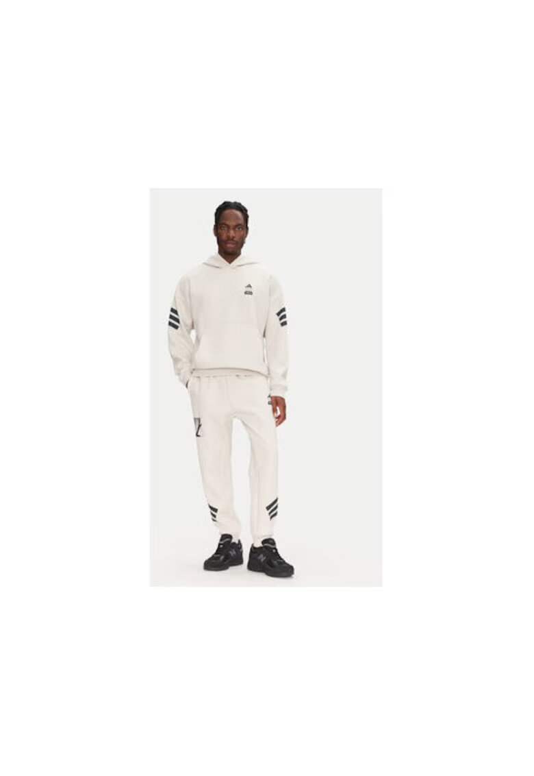 adidas Pantaloni de trening cu imprimeu logo si talie elastica