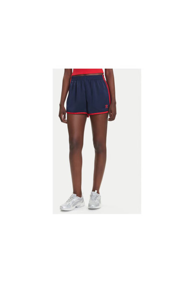 adidas Pantaloni scurti de trening cu margini contrastante si logo frontal