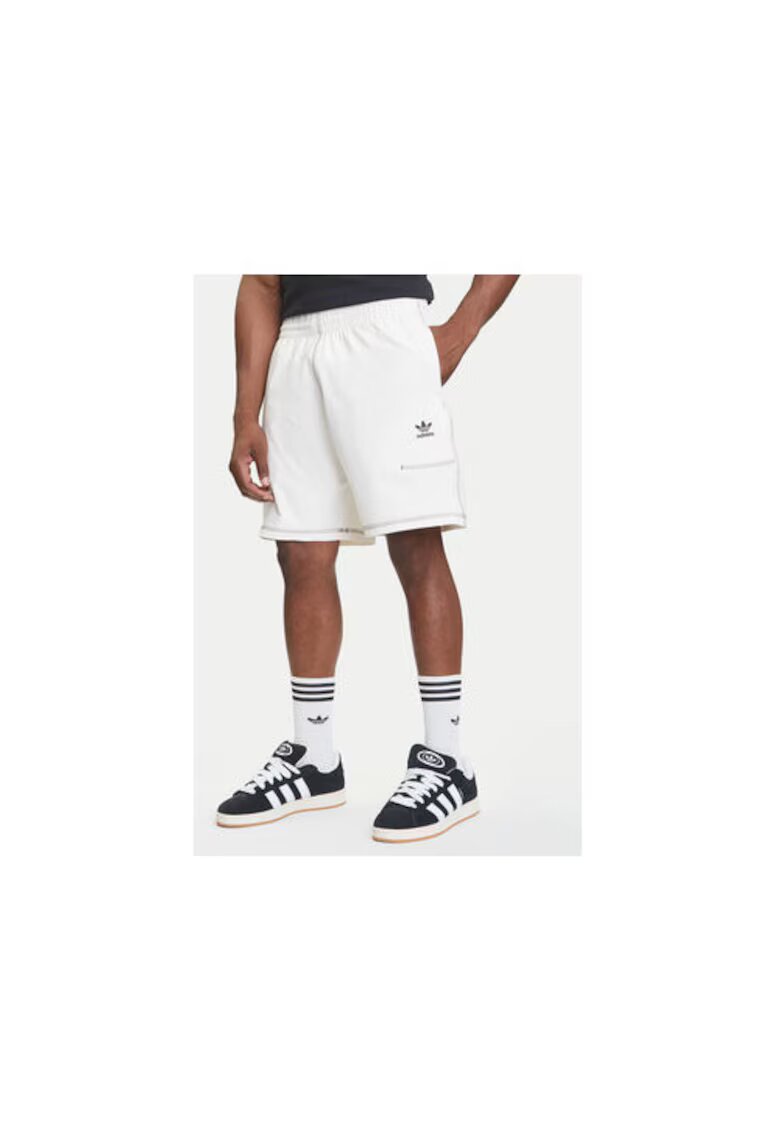 adidas Pantaloni scurti de trening din poliester cu model grafic si logo -