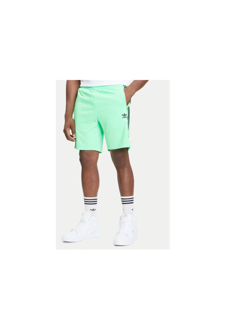 adidas Pantaloni scurti din poliester cu logo lateral contrastant