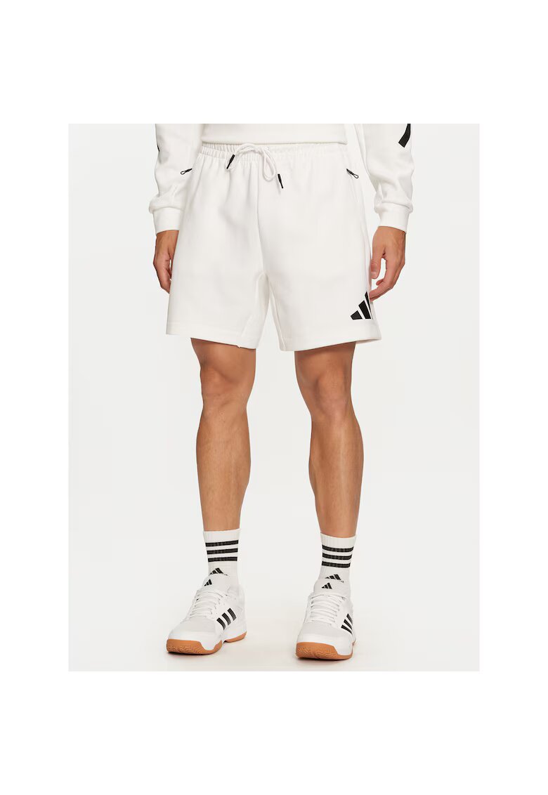 adidas Pantaloni sport barbati alb - model scurti