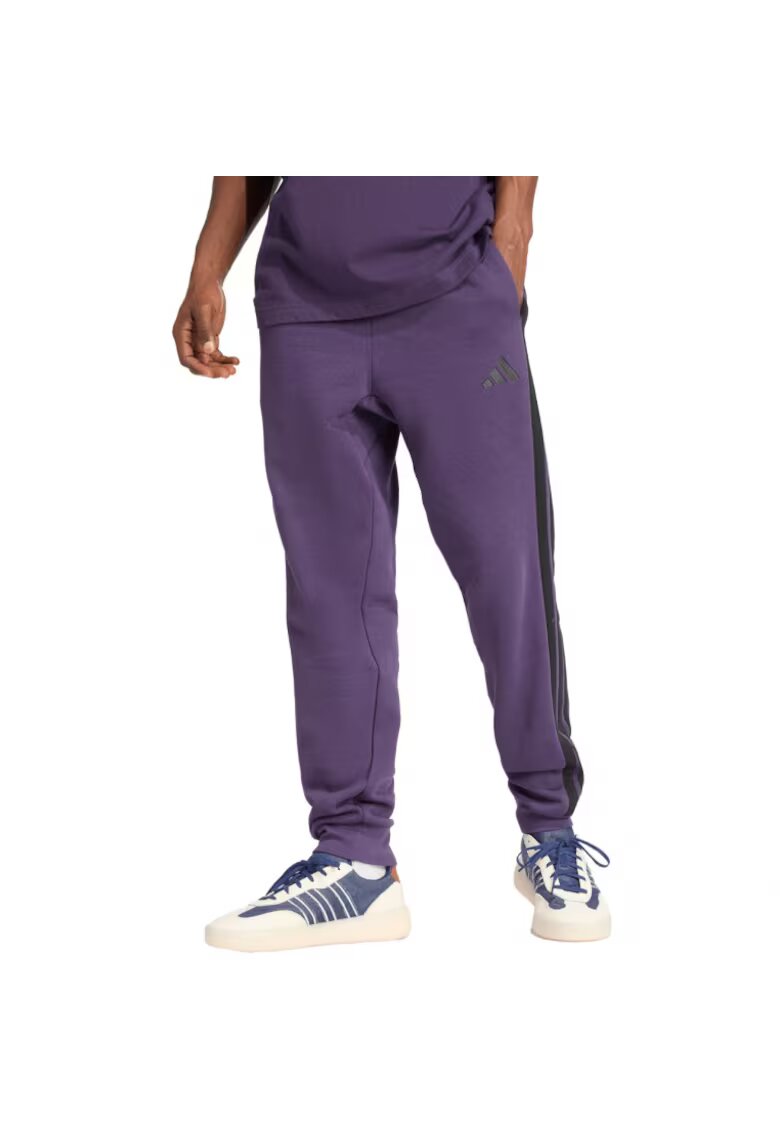 adidas Pantaloni sport barbati Essentials 3-stripes - fleece - culoare mov