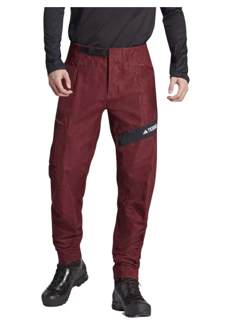 adidas Pantaloni sport trekking - impermeabili - rezistenti la vant - visiniu - 87% nailon - 13% elastan
