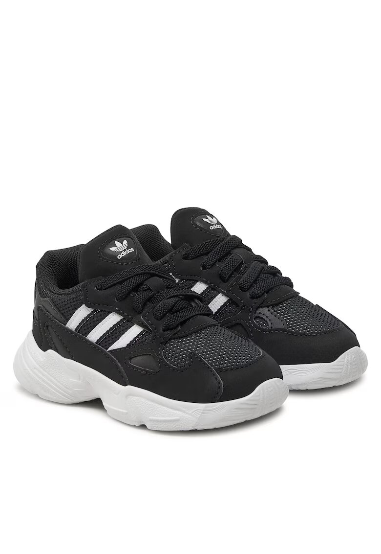 adidas Pantofi sport copii - Falcon El I - alergare - piele ecologica - Cblack/Ftwwht/Ftwwht
