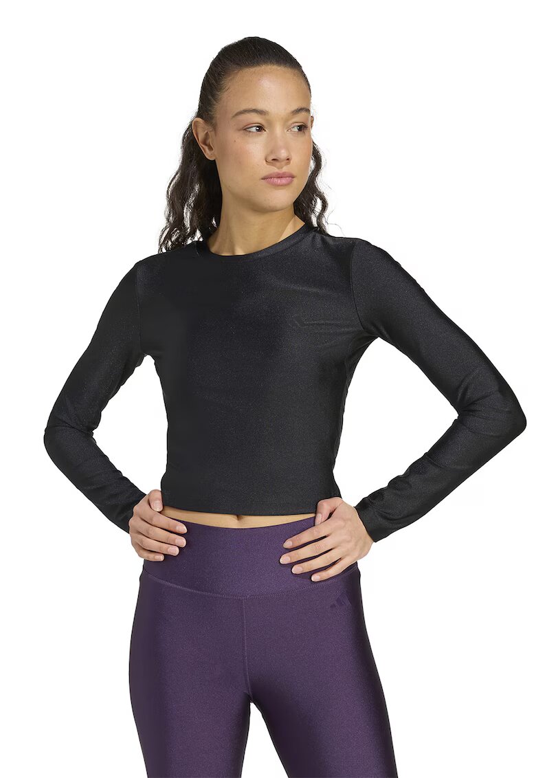 Adidas PERFORMANCE Bluza crop pentru fitness - Negru