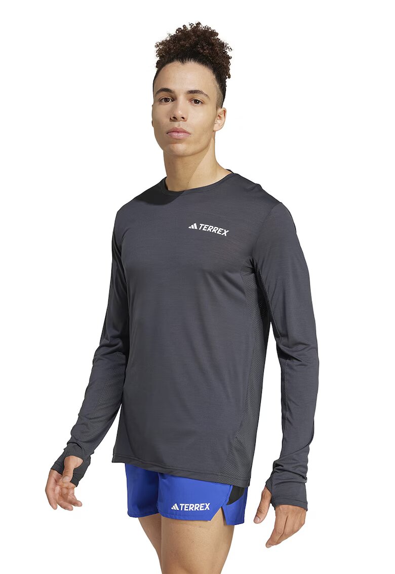 Adidas PERFORMANCE Bluza cu decolteu rotund Terrex - Alb optic/Gri inchis