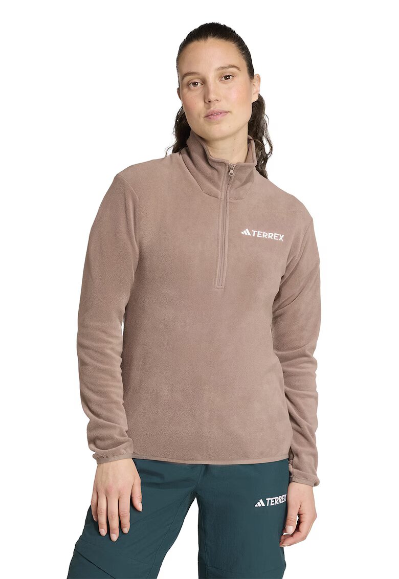 Adidas PERFORMANCE Bluza cu fenta cu fermoar pentru drumetii - Maro deschis