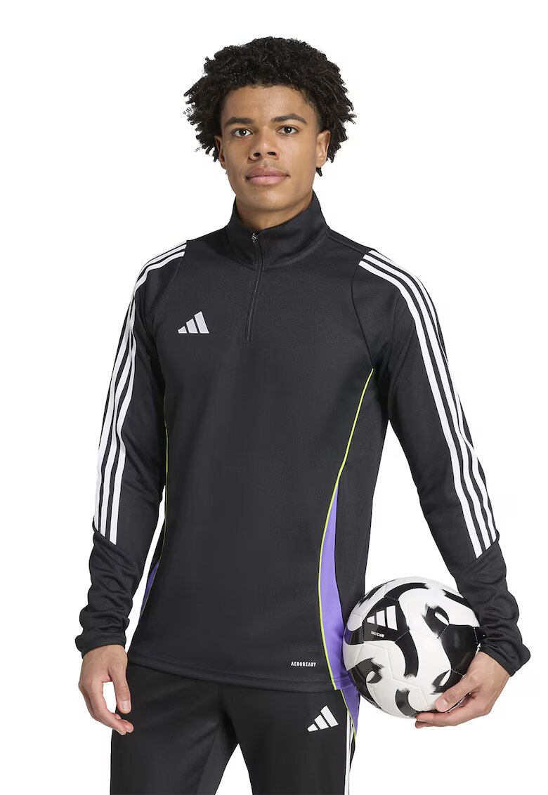 Adidas PERFORMANCE Bluza cu fenta cu fermoar pentru fotbal Trio24 - Alb/Negru