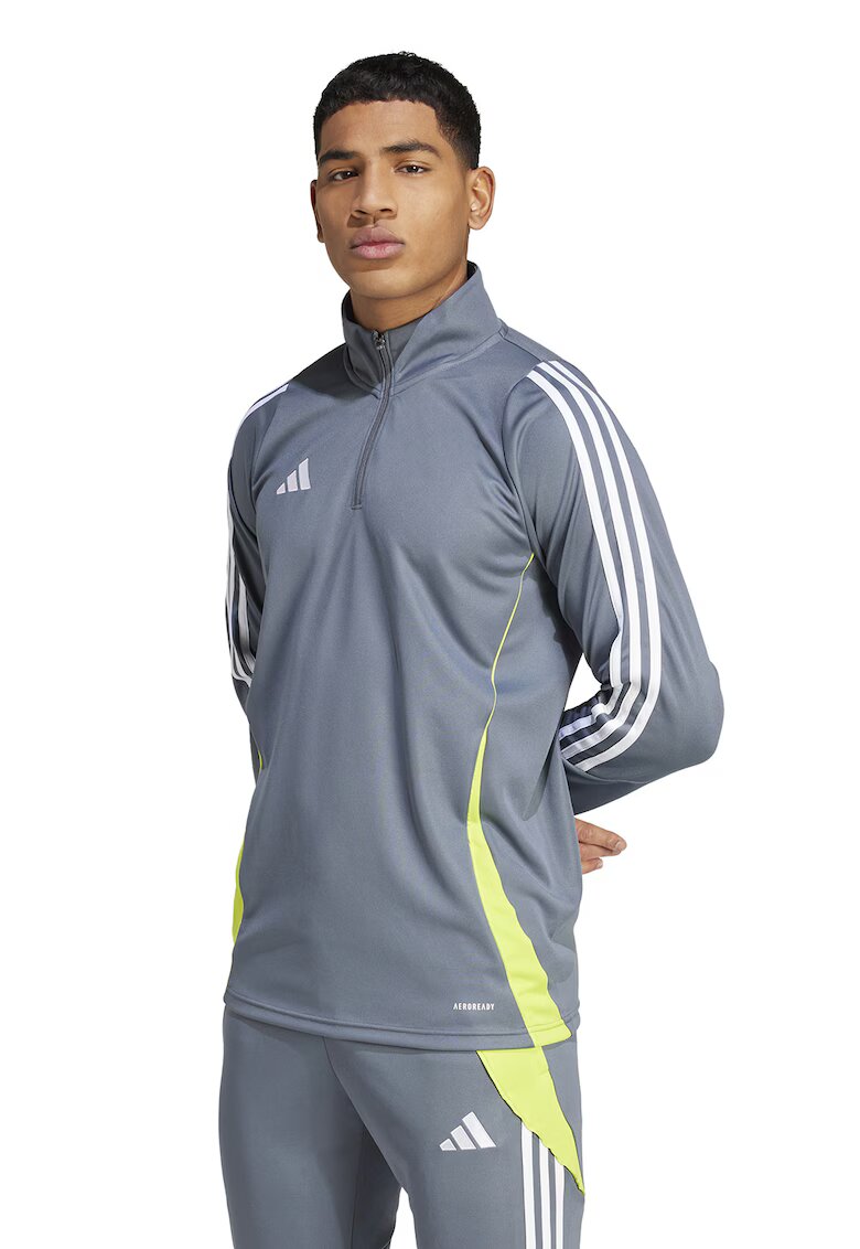Adidas PERFORMANCE Bluza cu fenta cu fermoar pentru fotbal Trio24 - Gri cenusiu