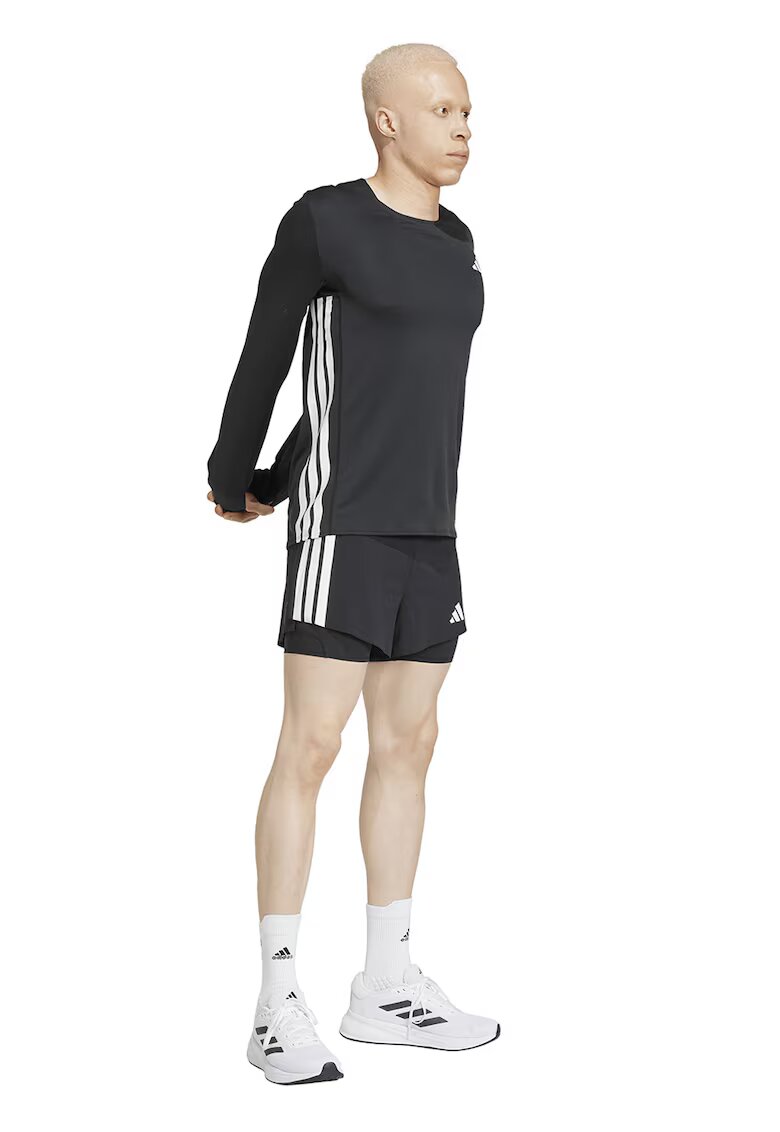 Adidas PERFORMANCE Bluza cu imprimeu logo pentru alergare - Alb/Negru