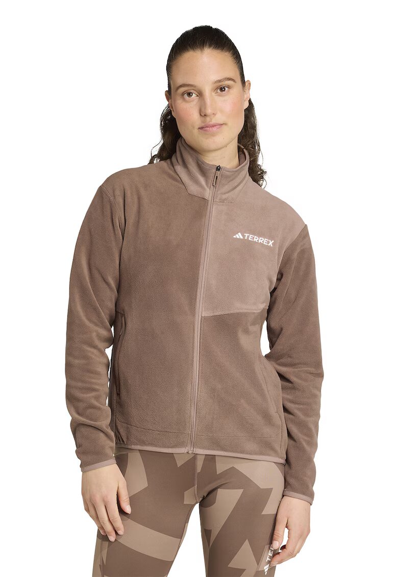 Adidas PERFORMANCE Bluza de trening cu fermoar - pentru drumetie - Maro/Maro deschis
