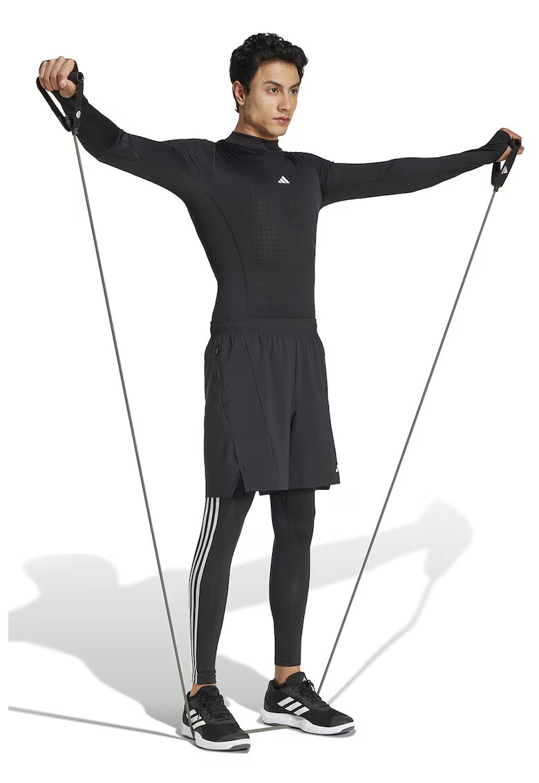 Adidas PERFORMANCE Bluza slim-fit cu guler scurt - pentru fitness - Negru