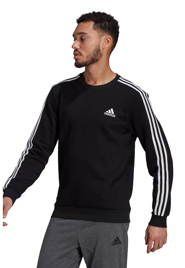 Adidas PERFORMANCE Bluza sport cu decolteu la baza gatului Essentials 3-Stripes - Negru/Alb -