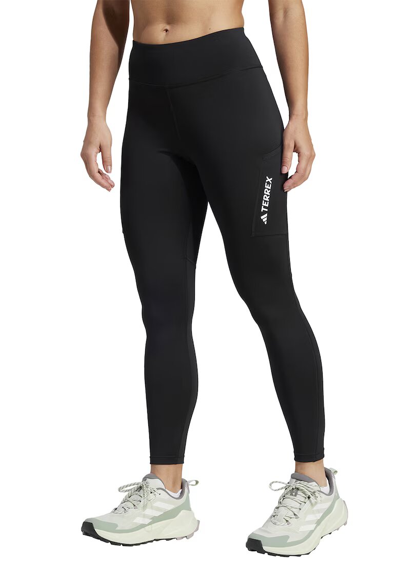Adidas PERFORMANCE Colanti cu buzunar aplicat si talie medie pentru drumetii - Negru