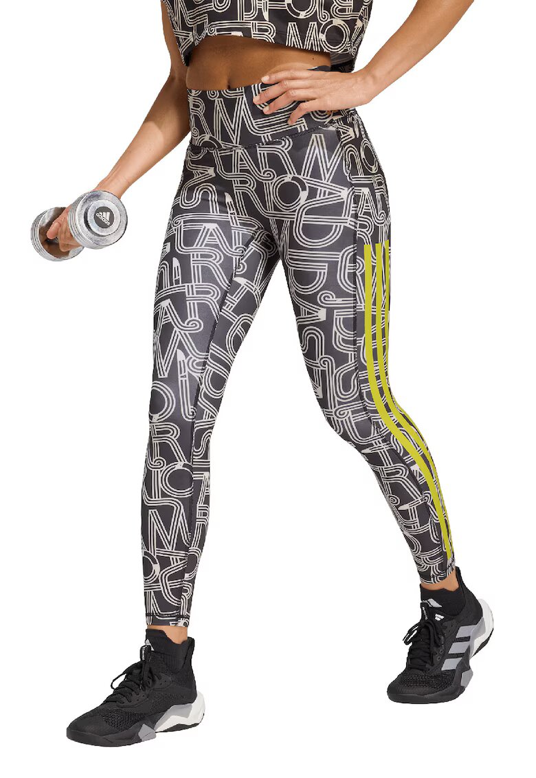 Adidas PERFORMANCE Colanti cu model - Alb/Gri carbune/Verde lime