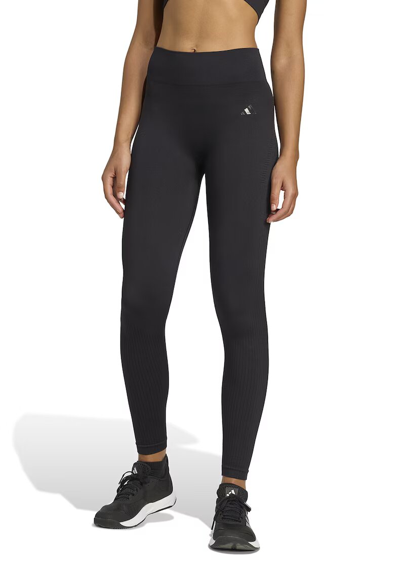 Adidas PERFORMANCE Colanti cu talie inalta pentru fitness Essentials - Maro inchis/Alb murdar