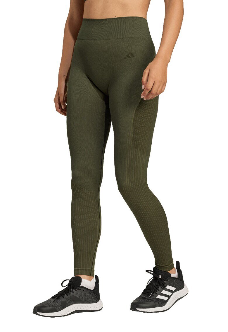 Adidas PERFORMANCE Colanti cu talie inalta pentru fitness - Kaki inchis