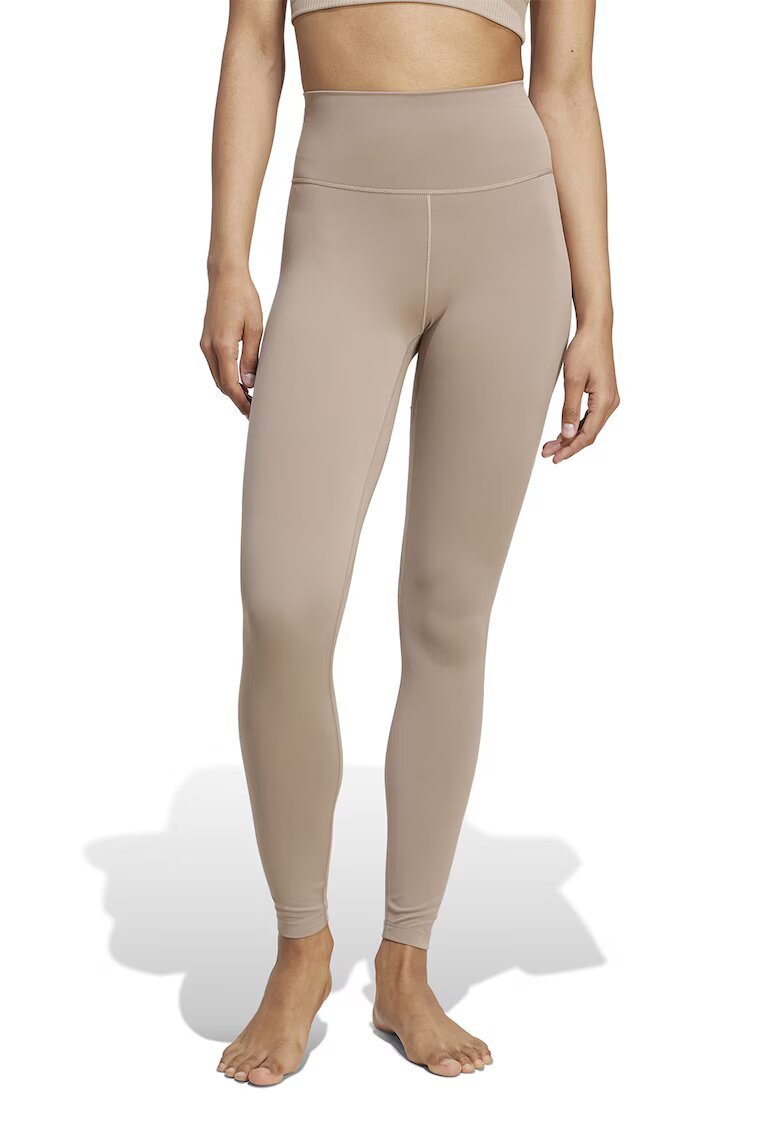 Adidas PERFORMANCE Colanti uni cu talie inalta - pentru fitness - Maro nisip