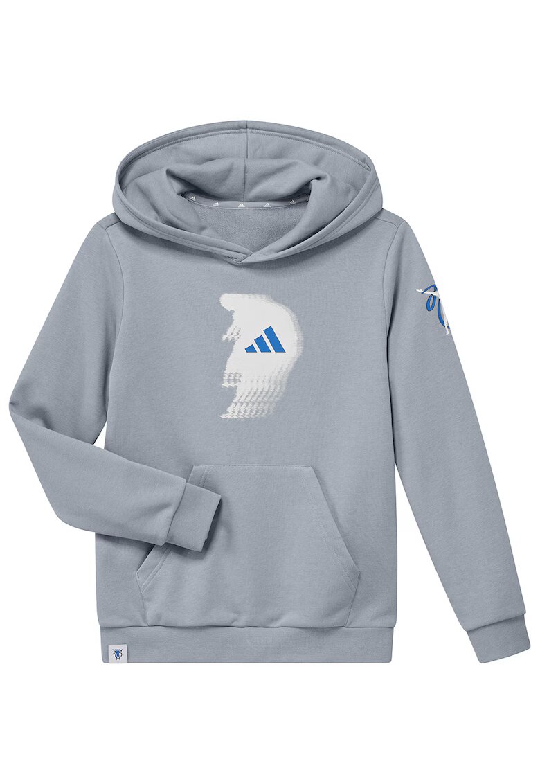 Adidas PERFORMANCE Hanorac cu buzunar kangaroo pentru fotbal - Alb/Gri deschis/Albastru