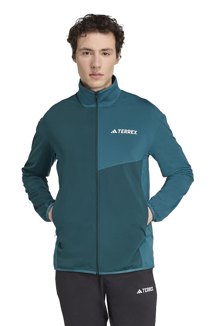 Adidas PERFORMANCE Jacheta din fleece cu maneci cazute Terrex - Alb optic/Verde persan
