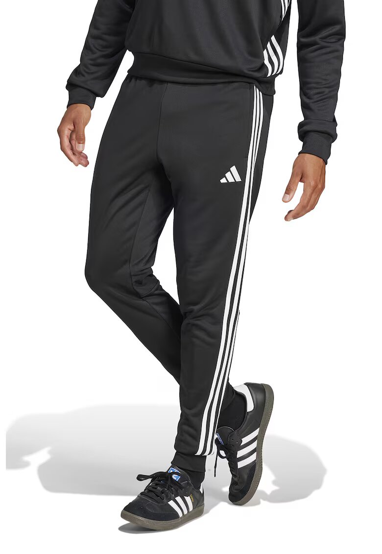 Adidas PERFORMANCE Pantaloni cu benzi laterale cu logo - pentru fotbal - Alb/Negru